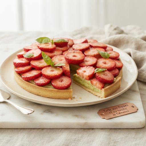 Tarte aux fraises et au basilic de Clémence