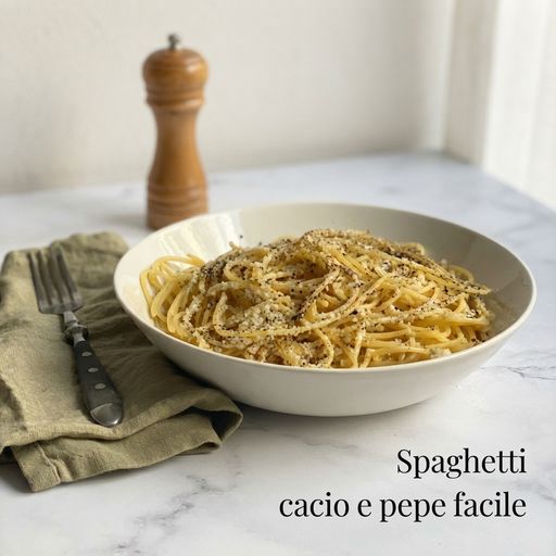 Spaghetti cacio e pepe facile