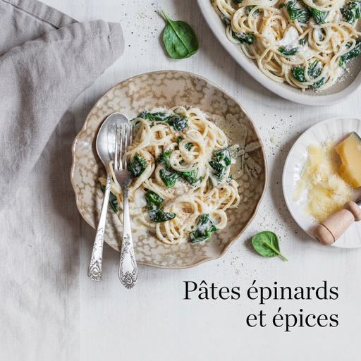 Pâtes épinards et épices