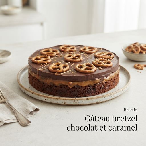 Gâteau bretzel chocolat et caramel