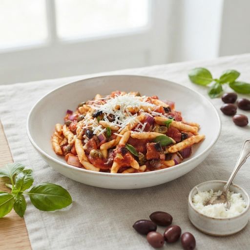Trofie à la ricotta et aux tomates pelées
