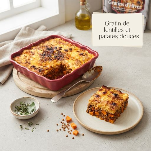 Lentil and sweet potato gratin
