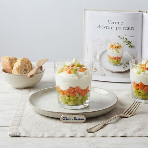 Goat cheese and leek verrine