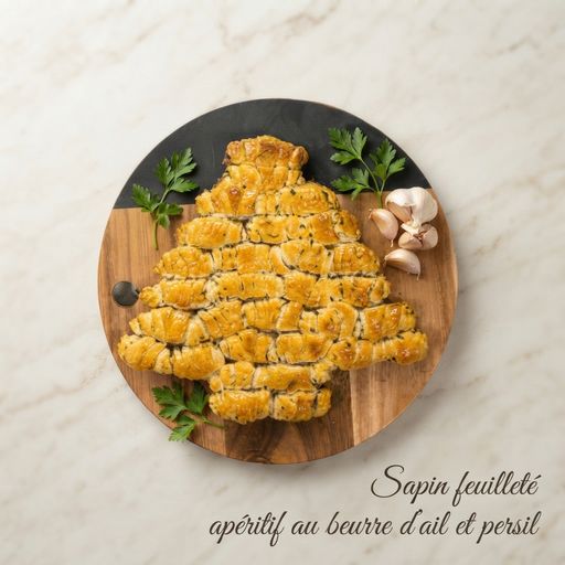Garlic and parsley butter puff pastry Christmas tree