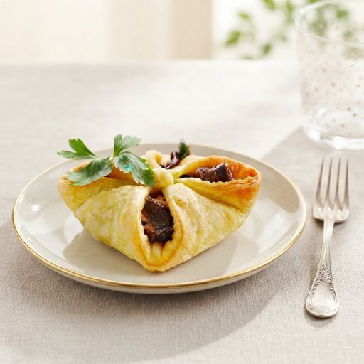 Porcini mushroom and foie gras puff pastries