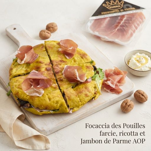 Stuffed Apulian Focaccia, Ricotta and PDO Parma Ham