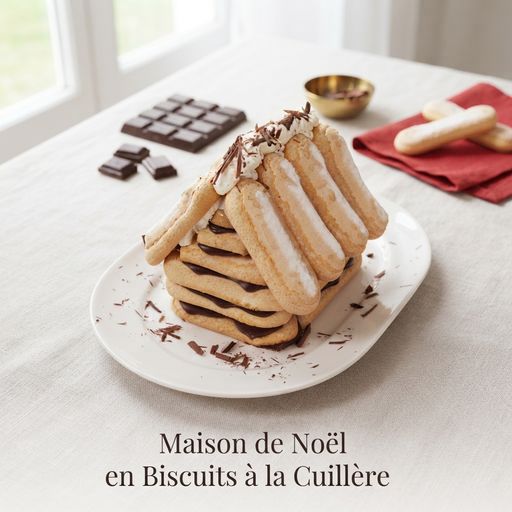 Maison de Noël en Biscuits à la Cuillère