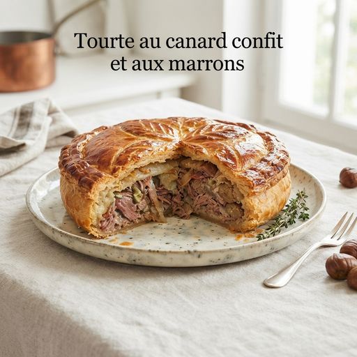 Tourte au canard confit et aux marrons