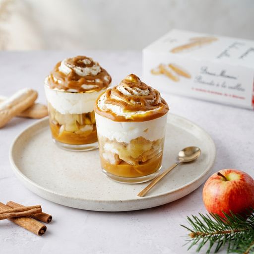 Verrines faciles aux pommes et caramel façon sundae