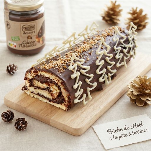Bûche de Noël à la pâte à tartiner