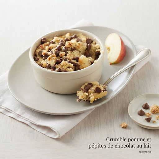 Apple and milk chocolate chip crumble