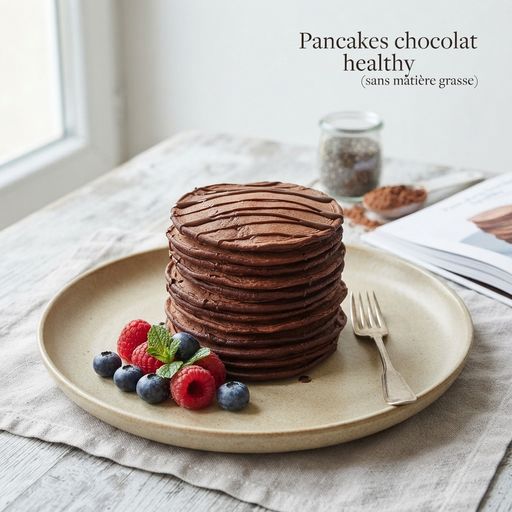 Healthy chocolate pancakes (fat-free)