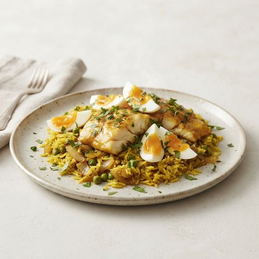Curry rice, haddock kedgeree by Laurent Mariotte