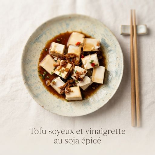 Silken tofu with spicy soy vinaigrette