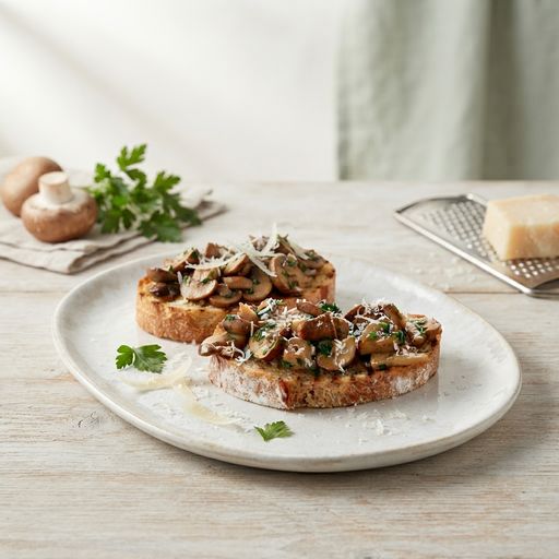 Forest-style mushroom toasts with cheese