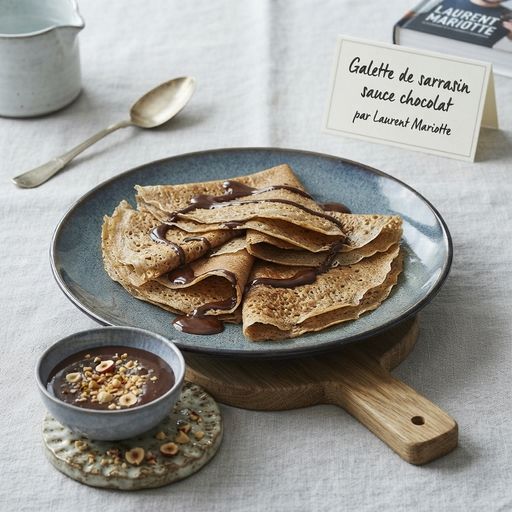 Galette de sarrasin sauce chocolat par Laurent Mariotte