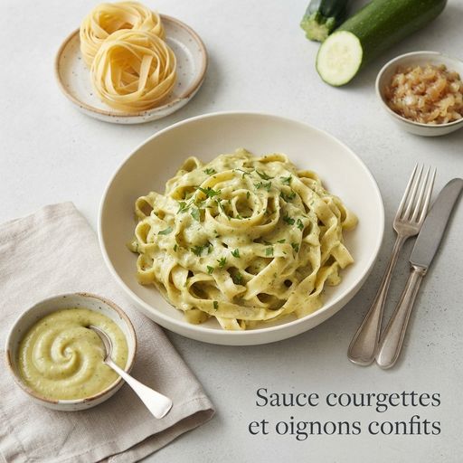 Zucchini and caramelized onion sauce