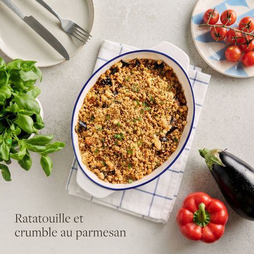 Ratatouille and Parmesan Crumble