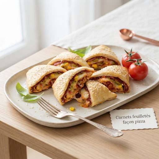 Pizza-style puff pastry cones