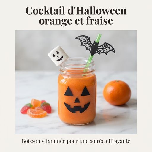 Orange and Strawberry Halloween Cocktail
