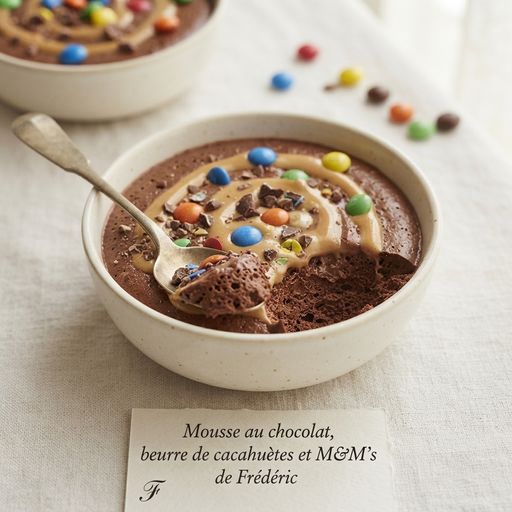 Frédéric's chocolate, peanut butter and M&M's mousse