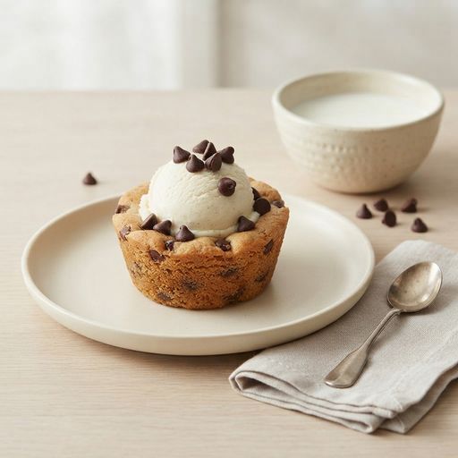 Cookie cups glace vanille et pépites de chocolat