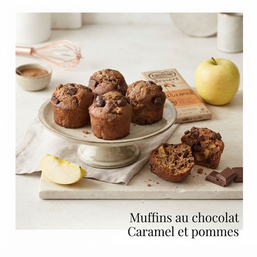 Caramel Chocolate and Apple Muffins