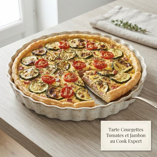 Zucchini, tomato and ham tart with Cook Expert