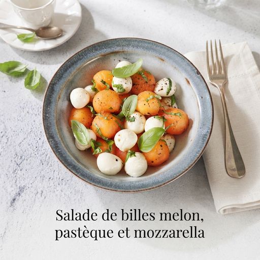 Melon, Watermelon, and Mozzarella Ball Salad