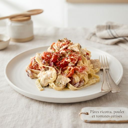 Ricotta, chicken and cherry tomato pasta