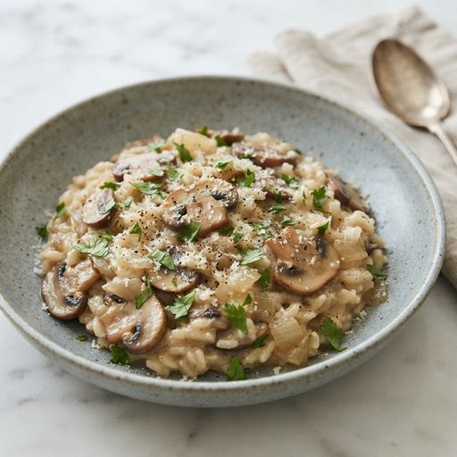Risotto aux Champignons, Oignon et Parmesan