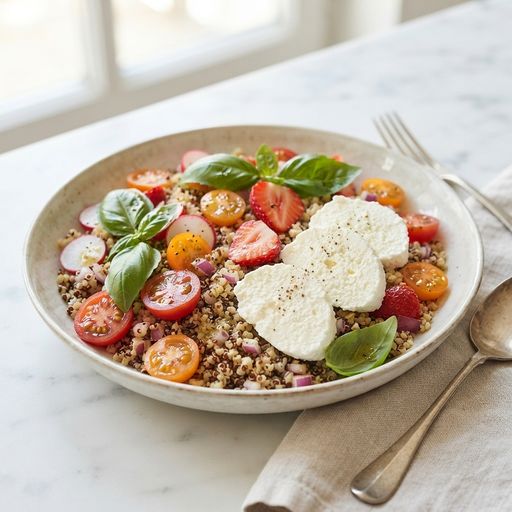 Bulgur and quinoa salad with summer vegetables