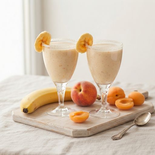 Banana, peach, and apricot smoothie