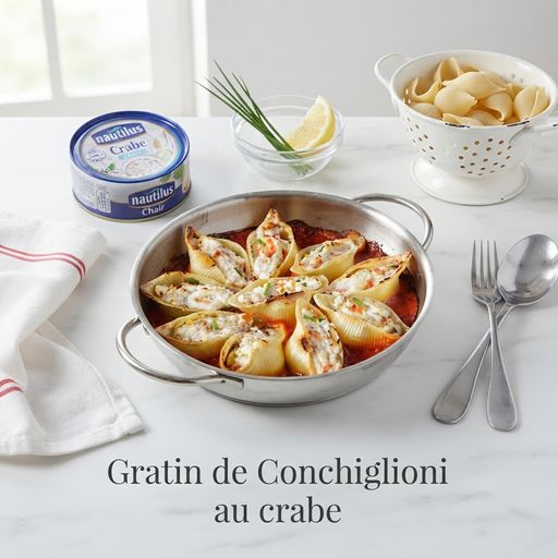 Gratin de Conchiglioni au crabe