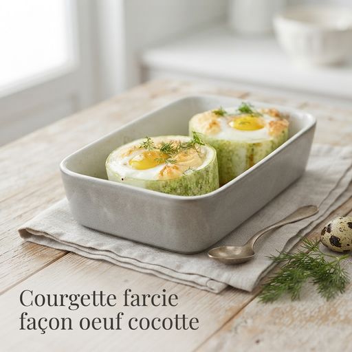 Stuffed courgette egg cocotte style