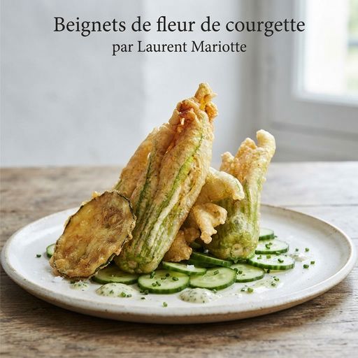 Zucchini flower fritters by Laurent Mariotte