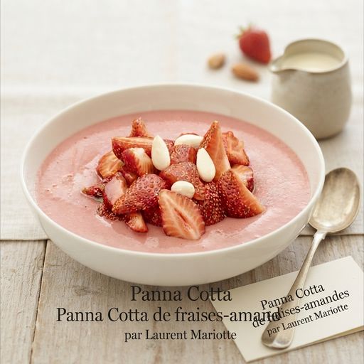 Strawberry-Almond Panna Cotta by Laurent Mariotte