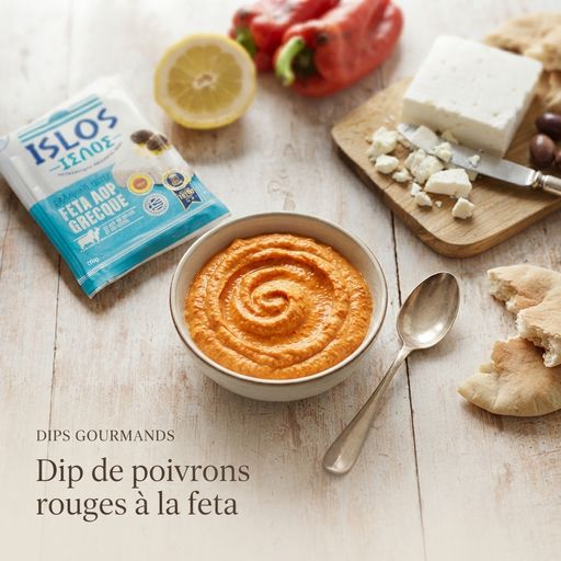 Red bell pepper and feta dip