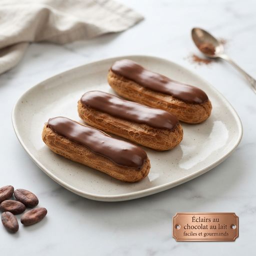 Easy and delicious milk chocolate éclairs