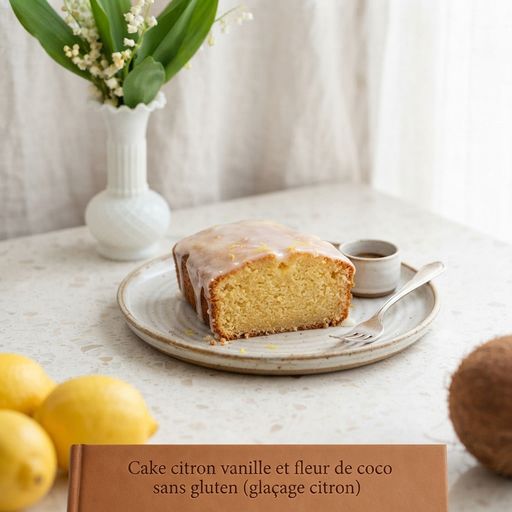 Cake citron vanille et fleur de coco sans gluten (glaçage citron)