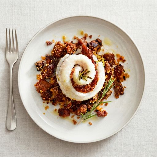 Whiting fillet roll with chorizo