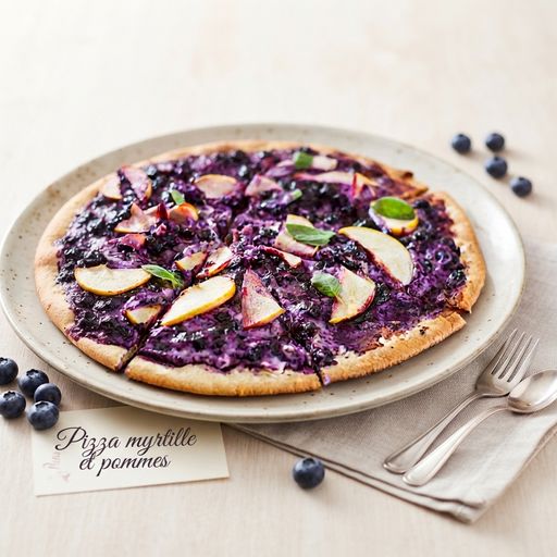 Blueberry and apple pizza