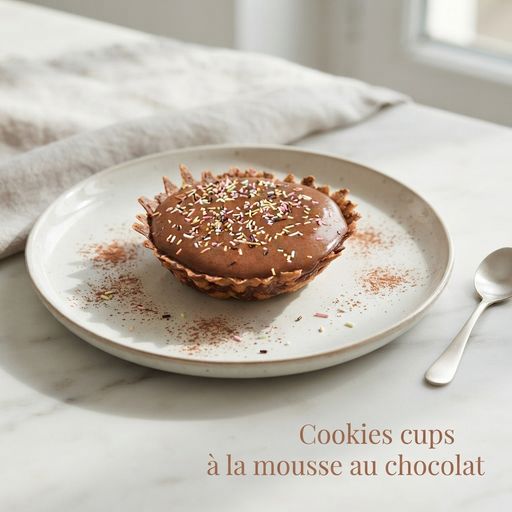 Chocolate mousse cookie cups