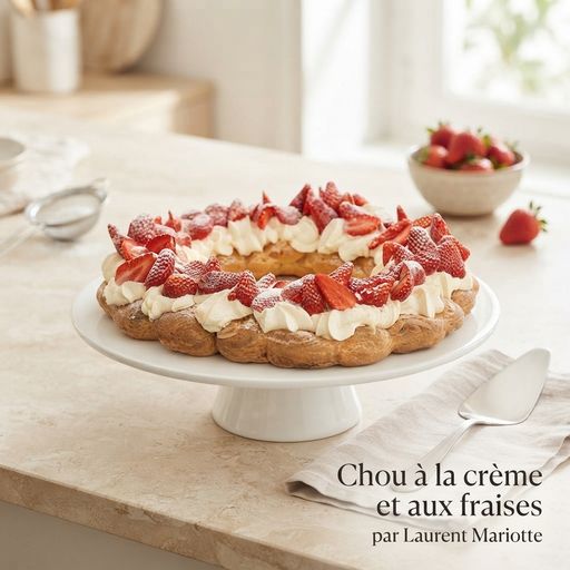 Chou à la crème et aux fraises par Laurent Mariotte
