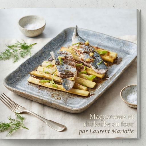 Baked mackerel and rhubarb by Laurent Mariotte