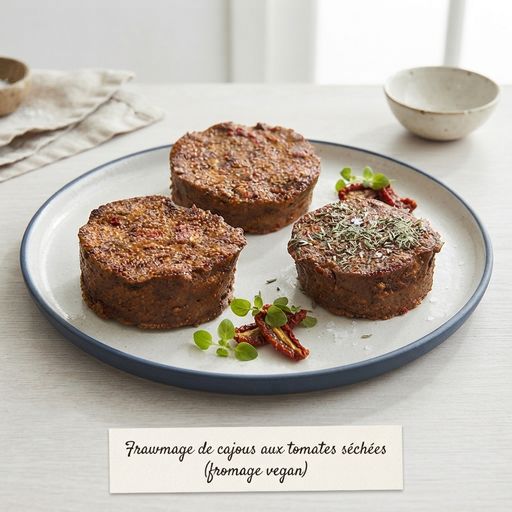 Cashew cheese with sun-dried tomatoes (vegan cheese)
